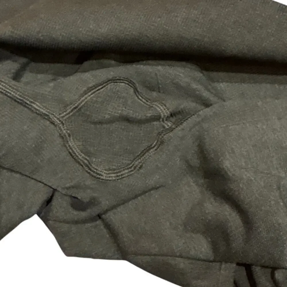 Lululemon In The Flow Crop Leggings Seamless Ruched cropped dark green size 6.